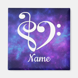 Treble Clef Bass Clef Heart Nebula Gepersonaliseer Magneet