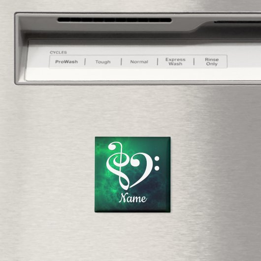 Treble Clef Bass Clef Heart Nebula Gepersonaliseer Magneet (Insitu (Vaatwasser))