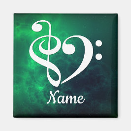 Treble Clef Bass Clef Heart Nebula Gepersonaliseer Magneet