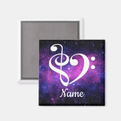 Treble Clef Bass Clef Heart Nebula Gepersonaliseer Magneet (Voorkant / Achterkant)