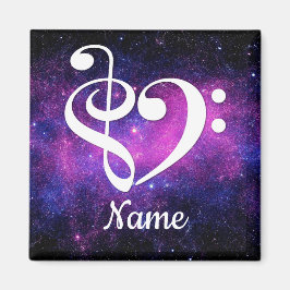 Treble Clef Bass Clef Heart Nebula Gepersonaliseer Magneet