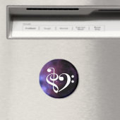 Treble Clef Bass Clef Heart Paarse Haze Nebula Magneet (Insitu (Vaatwasser))