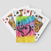 Treble Clef Bass Clef Heart Rainbow Hippie Stropda Pokerkaarten (Achterkant)