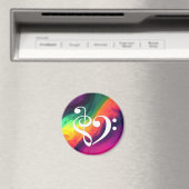 Treble Clef Bass Clef Heart Rainbow Waves Nebula Magneet (Insitu (Vaatwasser))