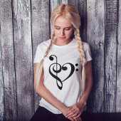 Treble Clef & Bass Clef Heart T-shirt