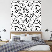 Treble Clef Bass Clef Hearts Muziek Wall Art Canva Canvas Afdruk (Insitu (Slaapkamer))