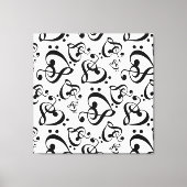 Treble Clef Bass Clef Hearts Muziek Wall Art Canva Canvas Afdruk (Voorkant)