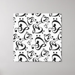 Treble Clef Bass Clef Hearts Muziek Wall Art Canva Canvas Afdruk