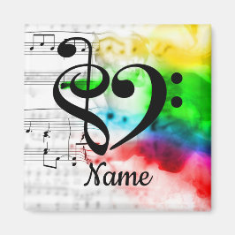 Treble Clef Bass Clef Music Heart Gepersonaliseerd Magneet