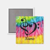 Treble Clef Bass Clef Music Heart Gepersonaliseerd Magneet (Voorkant / Achterkant)