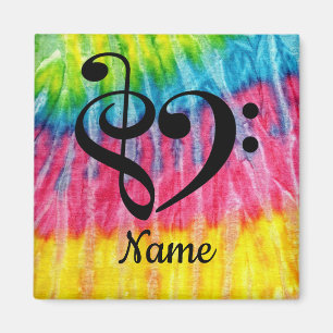 Treble Clef Bass Clef Music Heart Gepersonaliseerd Magneet