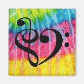 Treble Clef Bass Clef Music Heart Rainbow Stropdas Magneet (Voorkant)