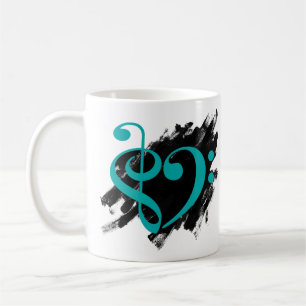 Treble Clef Bass Clef Musical Heart Grunge But Koffiemok