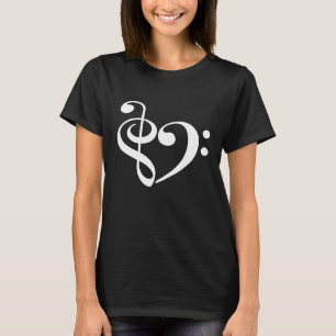 Treble Clef Bass Clef Musical Heart Musician Singe T-shirt
