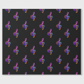 Treble Clef Black Cadeaupapier (Vlak)