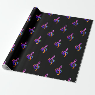 Treble Clef Black Cadeaupapier