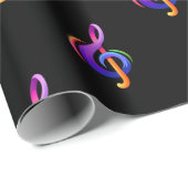 Treble Clef Black Cadeaupapier (Rol Hoek)