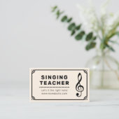 Treble Clef & Bladmuziek - Zangleraar Visitekaartje (Staand voorkant)