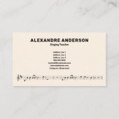 Treble Clef & Bladmuziek - Zangleraar Visitekaartje (Achterkant)