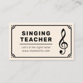 Treble Clef & Bladmuziek - Zangleraar Visitekaartje (Voorkant)