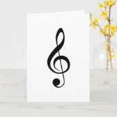 Treble Clef Blank Notecard Kaart (Gele Bloem)