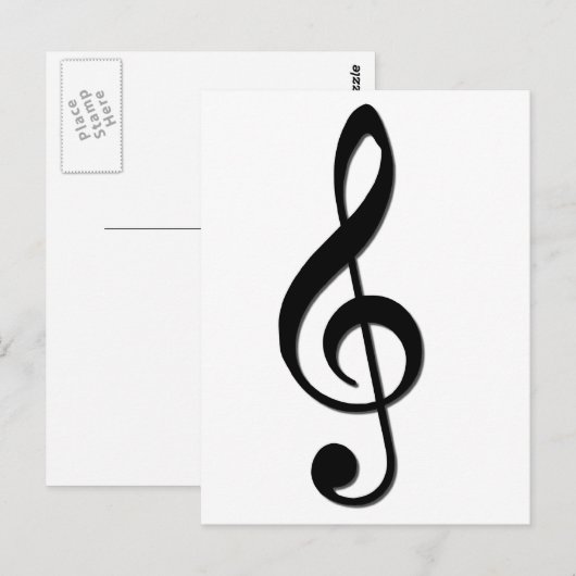 Treble Clef Briefkaart (Voorkant / Achterkant)
