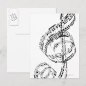 Treble Clef Briefkaart (Voorkant / Achterkant)
