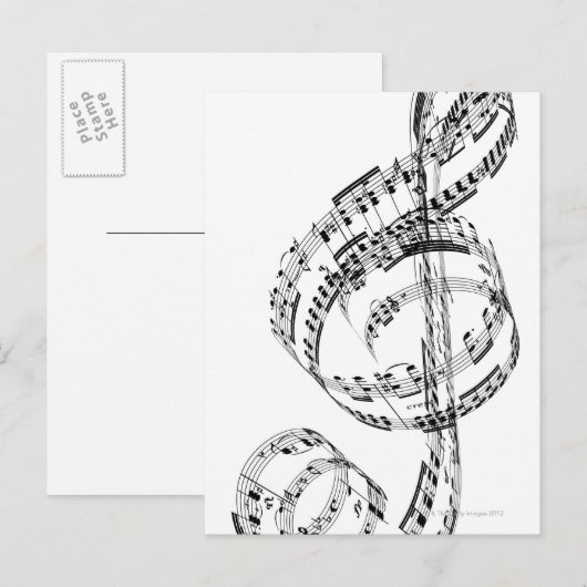 Treble Clef Briefkaart (Voorkant / Achterkant)