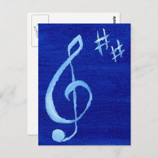 Treble Clef Briefkaart (Voorkant / Achterkant)