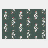 Treble Clef Christmas Lights Musicus voor muziekli Inpakpapier Vel (Voorkant)