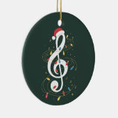 Treble Clef Christmas Lights Musicus voor muziekli Keramisch Ornament (Rechts)