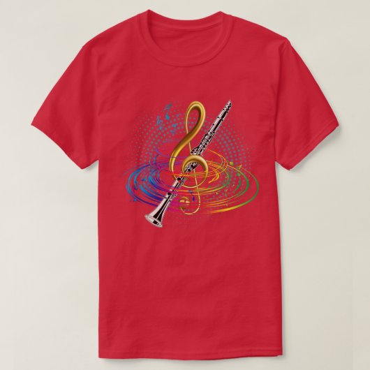 Treble Clef Clarinet T-shirt (Design voorkant)