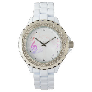 *~* Treble Clef Colorful Modern Music Note Horloge