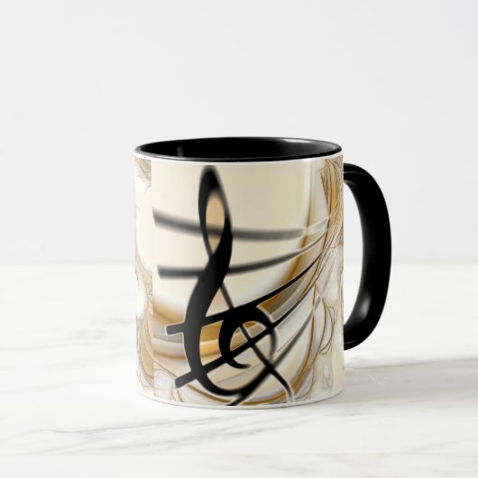Treble Clef Composition Gold Musician Mok (Voorkant rechts)