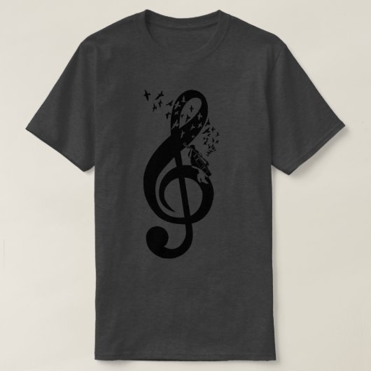 Treble Clef dubbele bas T-shirt (Design voorkant)