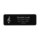 Treble Clef Elegant Script Music Teacher Modern Etiket (Voorkant)