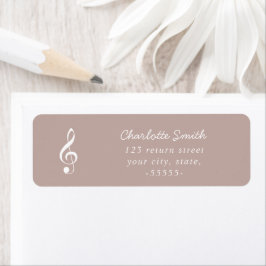 Treble Clef Elegant Script Music Teacher Modern Etiket