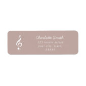 Treble Clef Elegant Script Music Teacher Modern Etiket (Voorkant)