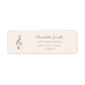 Treble Clef Elegant Script Music Teacher Modern Etiket (Voorkant)