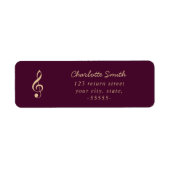 Treble Clef Elegant Script Music Teacher Modern Etiket (Voorkant)