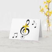 Treble Clef en Cross Kaart (Gele Bloem)