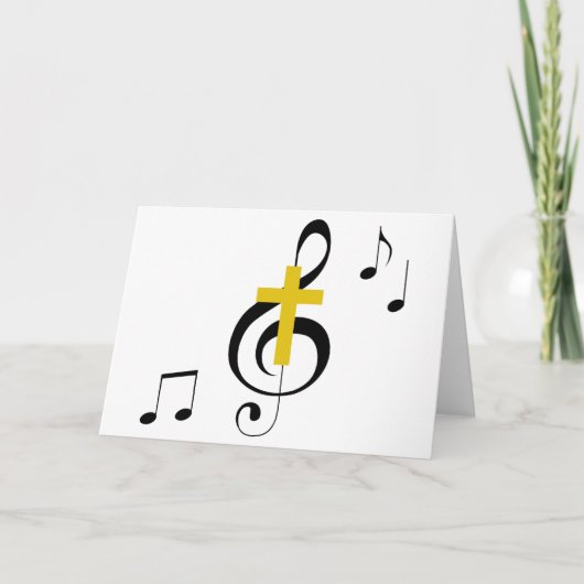 Treble Clef en Cross Kaart (Voorkant)