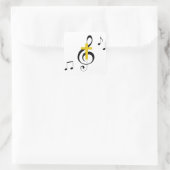 Treble Clef en Cross Vierkante Sticker (Tas)
