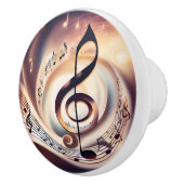 Treble Clef en muziek Keramische Knop (Rechts)