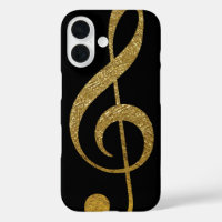 Treble Clef - faux gouden muzieknoot