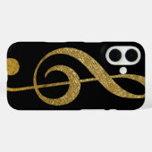 Treble Clef - faux gouden muzieknoot Case-Mate iPhone Case (Achterkant (horizontaal))