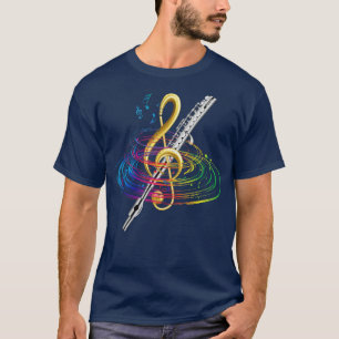 Treble Clef Flutist Muziekinstrument Fluit T-shirt