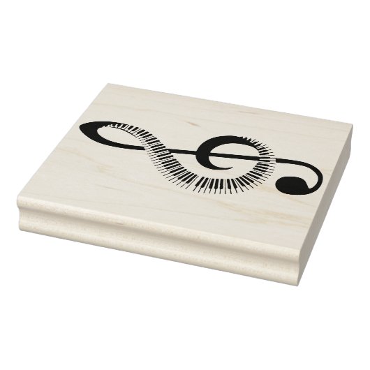 Treble Clef gemaakt van Piano Keys Rubber Stamp Rubberstempel (Stempel)