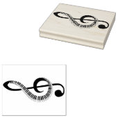 Treble Clef gemaakt van Piano Keys Rubber Stamp Rubberstempel (Gestempeld)