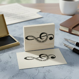 Treble Clef gemaakt van Piano Keys Rubber Stamp Rubberstempel